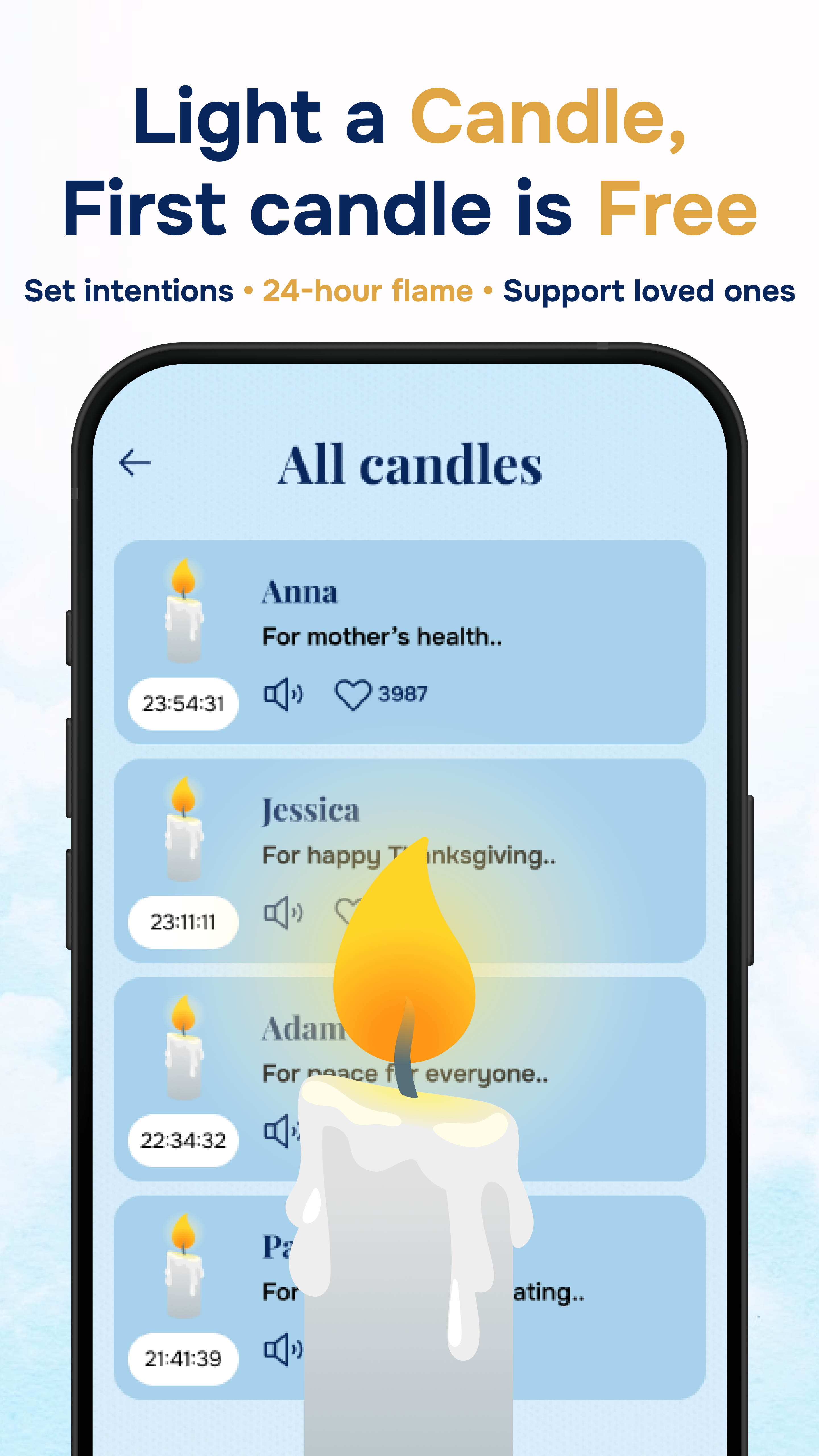 App screenshot — Digital Candle
